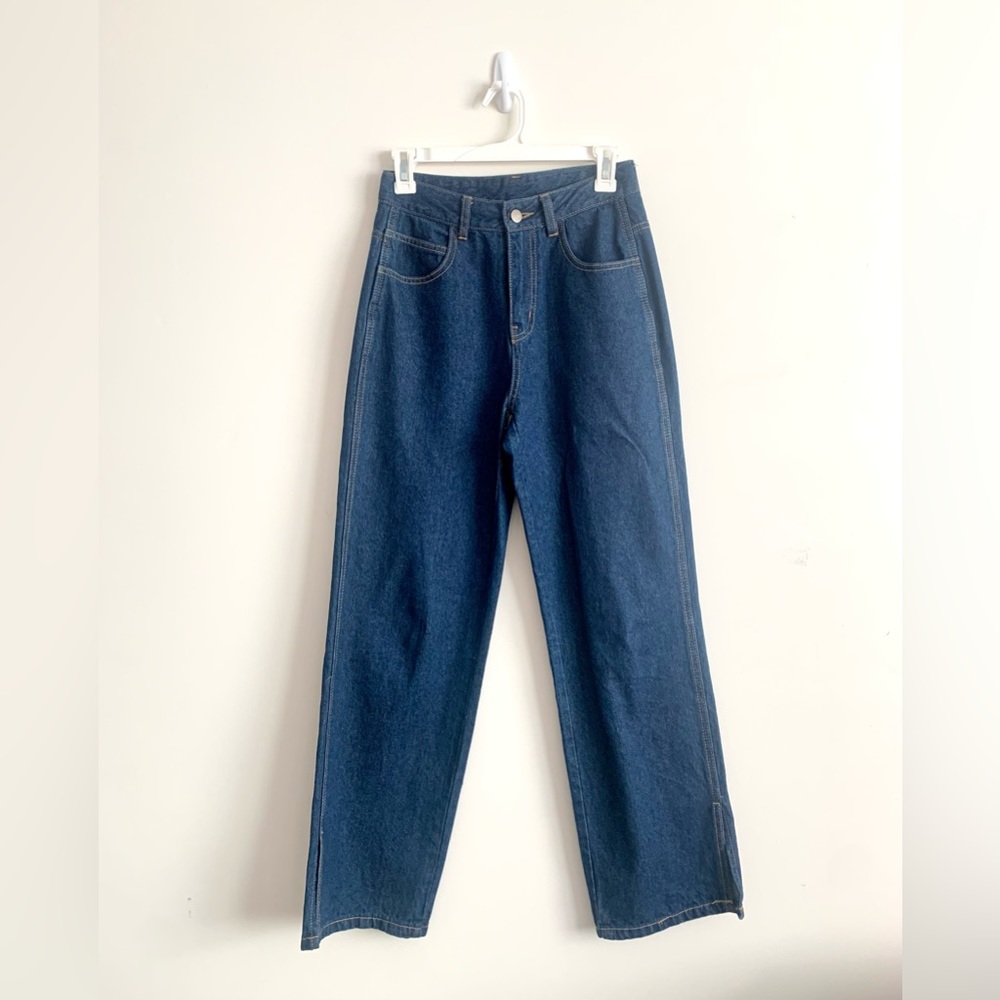 High Waist Split Hem Jeans